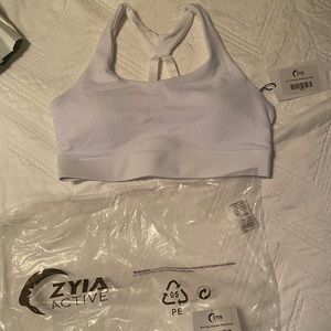 Zyia Womens White Polka Adjustable Strappy Bra